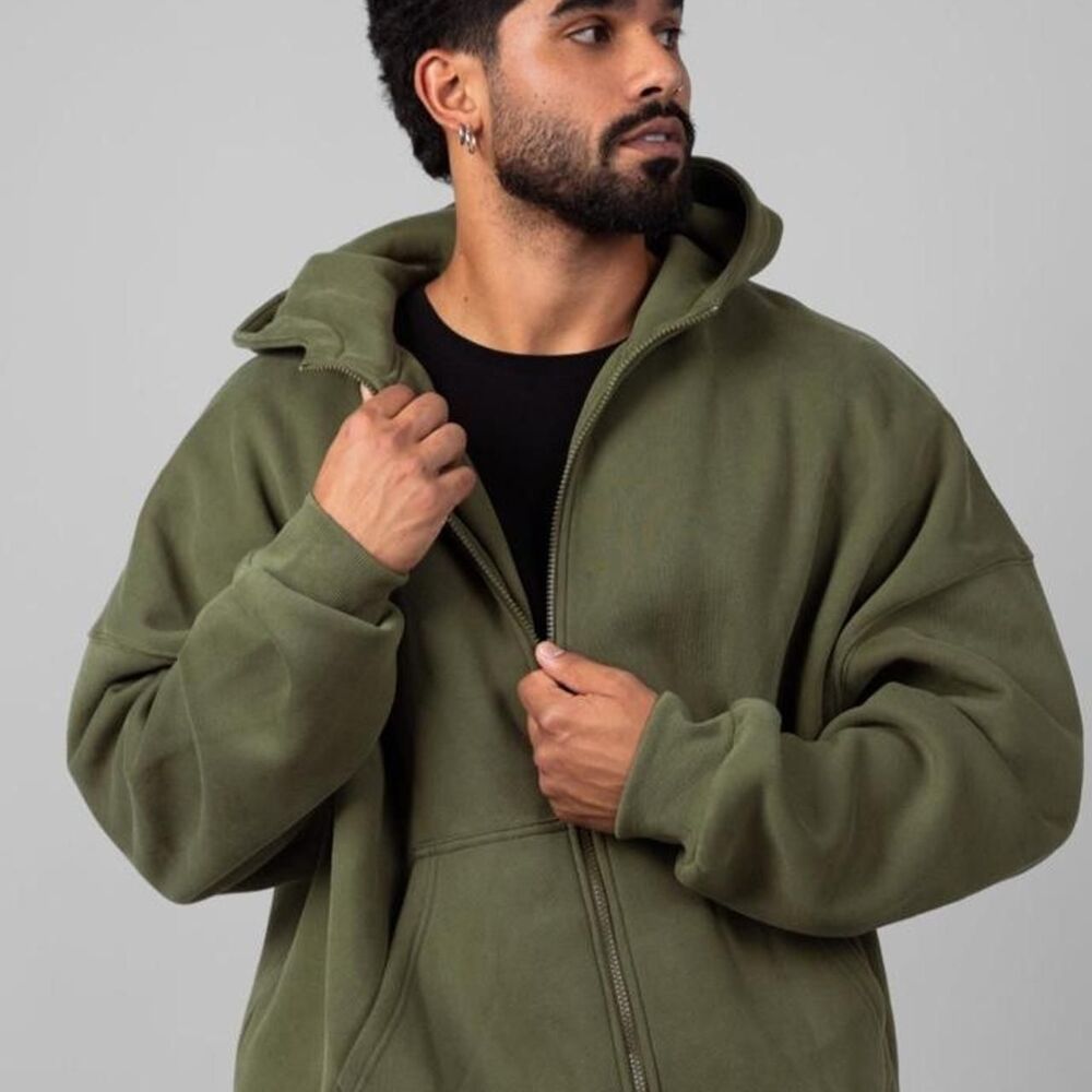 Comfrt Women's Green and Khaki Hoodie